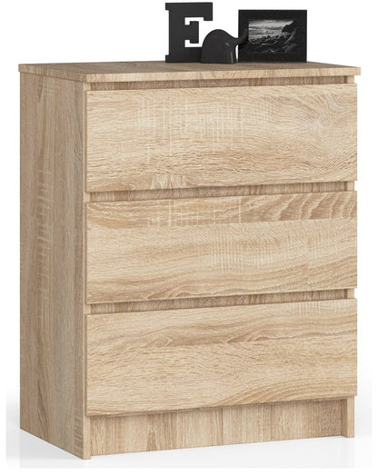 Kommode mit drei Schubladen 60 cm breit, Wohnzimmer, Schlafzimmer, Flur, Schrank, Sideboard, Highboard, viel Stauraum