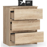 Kommode mit drei Schubladen 60 cm breit, Wohnzimmer, Schlafzimmer, Flur, Schrank, Sideboard, Highboard, viel Stauraum