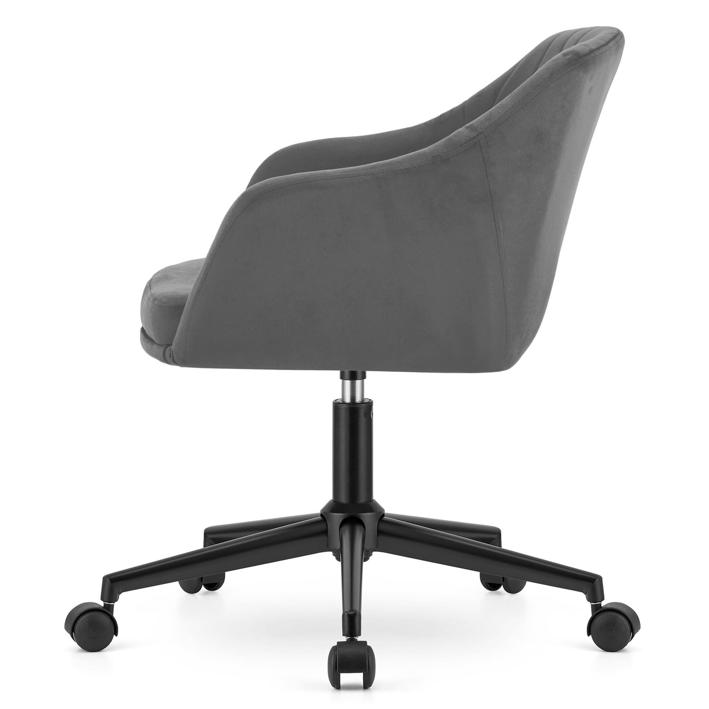 Chaise pivotante avec hauteur d'assise réglable, design ergonomique pour les home studios et les chambres d'enfants, avec structure en métal durable à 5 bras sur roulettes, parfaite pour des heures d'utilisation