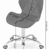 Chaise pivotante chaise de bureau chaise de bureau rembourrée en simili cuir ou velours | Réglable en hauteur avec siège ergonomique