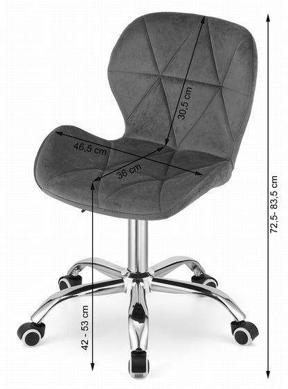 Chaise pivotante chaise de bureau chaise de bureau rembourrée en simili cuir ou velours | Réglable en hauteur avec siège ergonomique