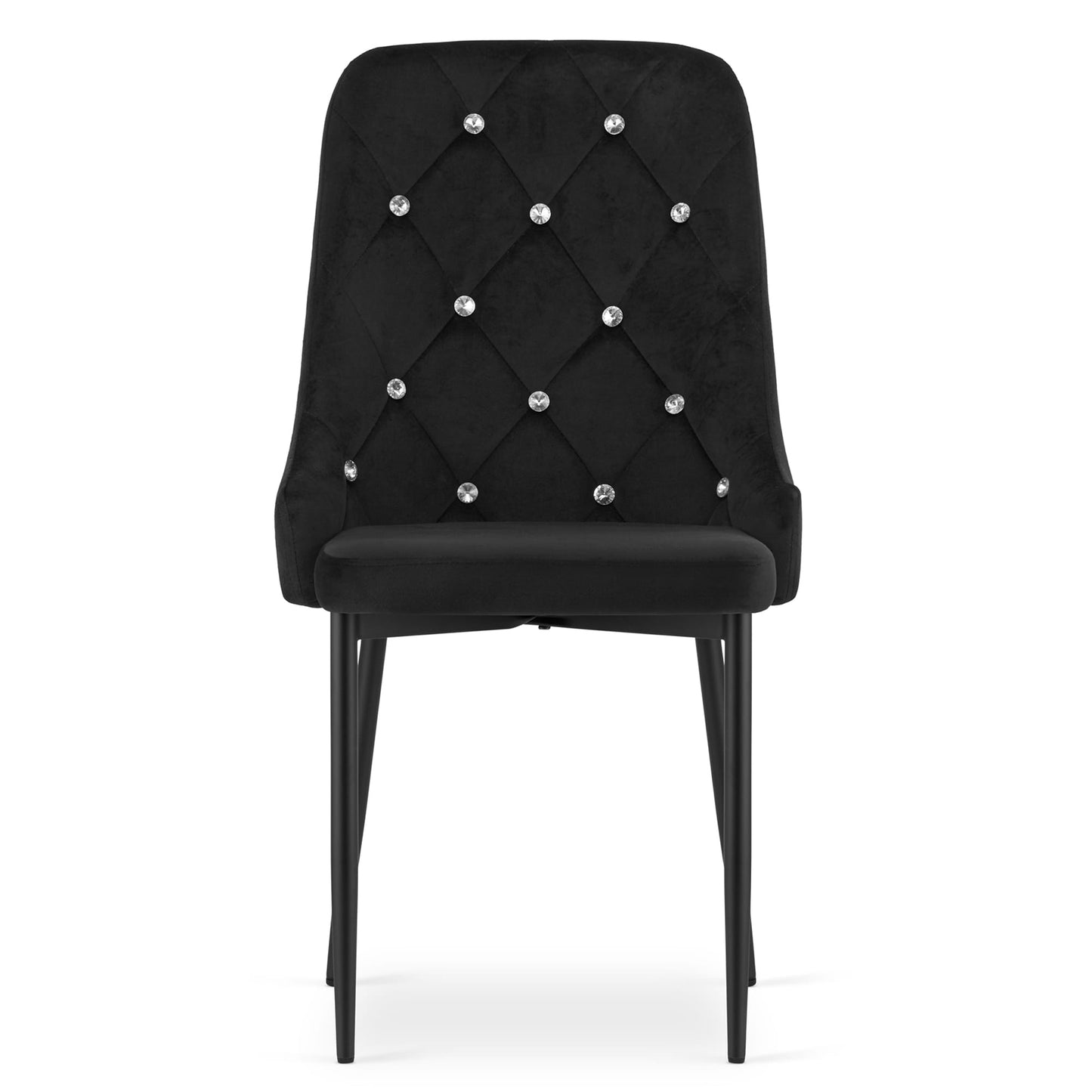 Chaise noire pour salon et bureau - Chaise en velours Design moderne, hauteur ergonomique réglable, pieds en métal robustes, revêtement en velours, 93 cm de hauteur, 48 cm de largeur, 56 cm de profondeur