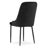 Chaise noire pour salon et bureau - Chaise en velours Design moderne, hauteur ergonomique réglable, pieds en métal robustes, revêtement en velours, 93 cm de hauteur, 48 cm de largeur, 56 cm de profondeur