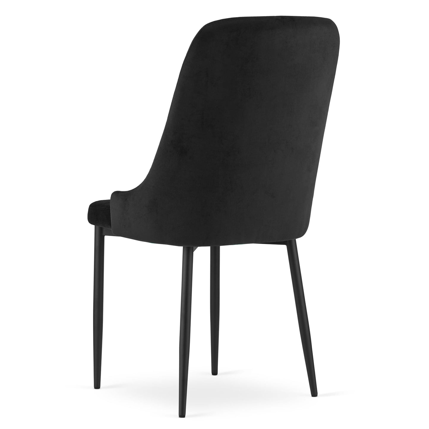 Stuhl in schwarz für Wohnzimmer und Büro - Samtstuhl Modernes Design, Ergonomisch verstellbare Höhe, robuste Metallbeine, Samtpolsterung, 93 cm hoch, 48 cm breit, 56 cm tief