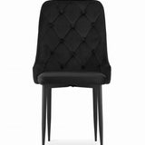 Esszimmerstuhl Küchenstuhl Bürostuhl Stuhl Samtiges Sitzmaterial mit schwarzen Metallbeinen, 120 kg Sitzlast, Bequemer ergonomischer, weicher samtgepolsterter Sitz, schwarze Beine