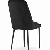 Esszimmerstuhl Küchenstuhl Bürostuhl Stuhl Samtiges Sitzmaterial mit schwarzen Metallbeinen, 120 kg Sitzlast, Bequemer ergonomischer, weicher samtgepolsterter Sitz, schwarze Beine