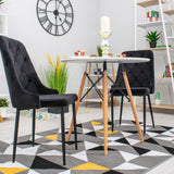 Esszimmerstuhl Küchenstuhl Bürostuhl Stuhl Samtiges Sitzmaterial mit schwarzen Metallbeinen, 120 kg Sitzlast, Bequemer ergonomischer, weicher samtgepolsterter Sitz, schwarze Beine