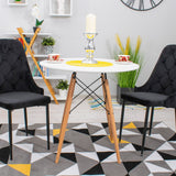 Esszimmerstuhl Küchenstuhl Bürostuhl Stuhl Samtiges Sitzmaterial mit schwarzen Metallbeinen, 120 kg Sitzlast, Bequemer ergonomischer, weicher samtgepolsterter Sitz, schwarze Beine