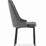 Esszimmerstuhl Küchenstuhl Bürostuhl Stuhl Samtiges Sitzmaterial mit schwarzen Metallbeinen, 120 kg Sitzlast, Bequemer ergonomischer, weicher samtgepolsterter Sitz, schwarze Beine