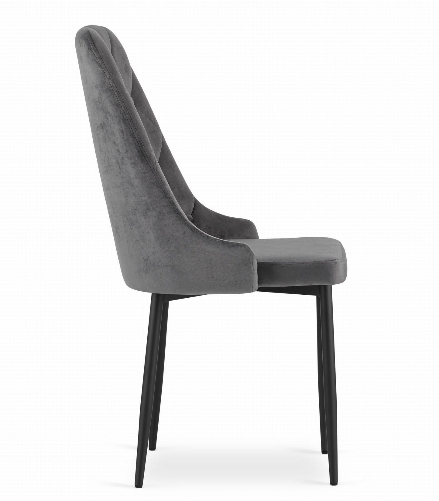 Chaise de salle à manger, chaise de cuisine, chaise de bureau, siège en velours avec pieds en métal noir, charge de siège de 120 kg, siège ergonomique confortable rembourré en velours doux, pieds noirs