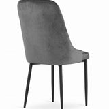 Esszimmerstuhl Küchenstuhl Bürostuhl Stuhl Samtiges Sitzmaterial mit schwarzen Metallbeinen, 120 kg Sitzlast, Bequemer ergonomischer, weicher samtgepolsterter Sitz, schwarze Beine