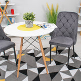 Esszimmerstuhl Küchenstuhl Bürostuhl Stuhl Samtiges Sitzmaterial mit schwarzen Metallbeinen, 120 kg Sitzlast, Bequemer ergonomischer, weicher samtgepolsterter Sitz, schwarze Beine