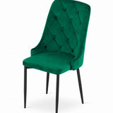 Esszimmerstuhl Küchenstuhl Bürostuhl Stuhl Samtiges Sitzmaterial mit schwarzen Metallbeinen, 120 kg Sitzlast, Bequemer ergonomischer, weicher samtgepolsterter Sitz, schwarze Beine
