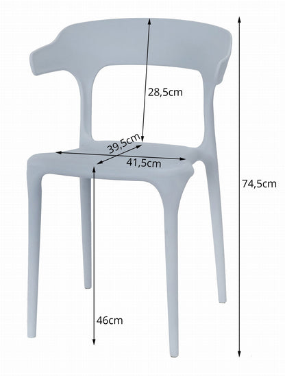 Esszimmerstuhl Küchenstuhl Bürostuhl Stuhl Sitzmaterial aus strapazierfähigem Polypropylen, geeignet für Wohnzimmer, Büro, Küche und Esszimmer 120 kg Sitzlast Bequem, schwarzer Sitz, schwarze Beine