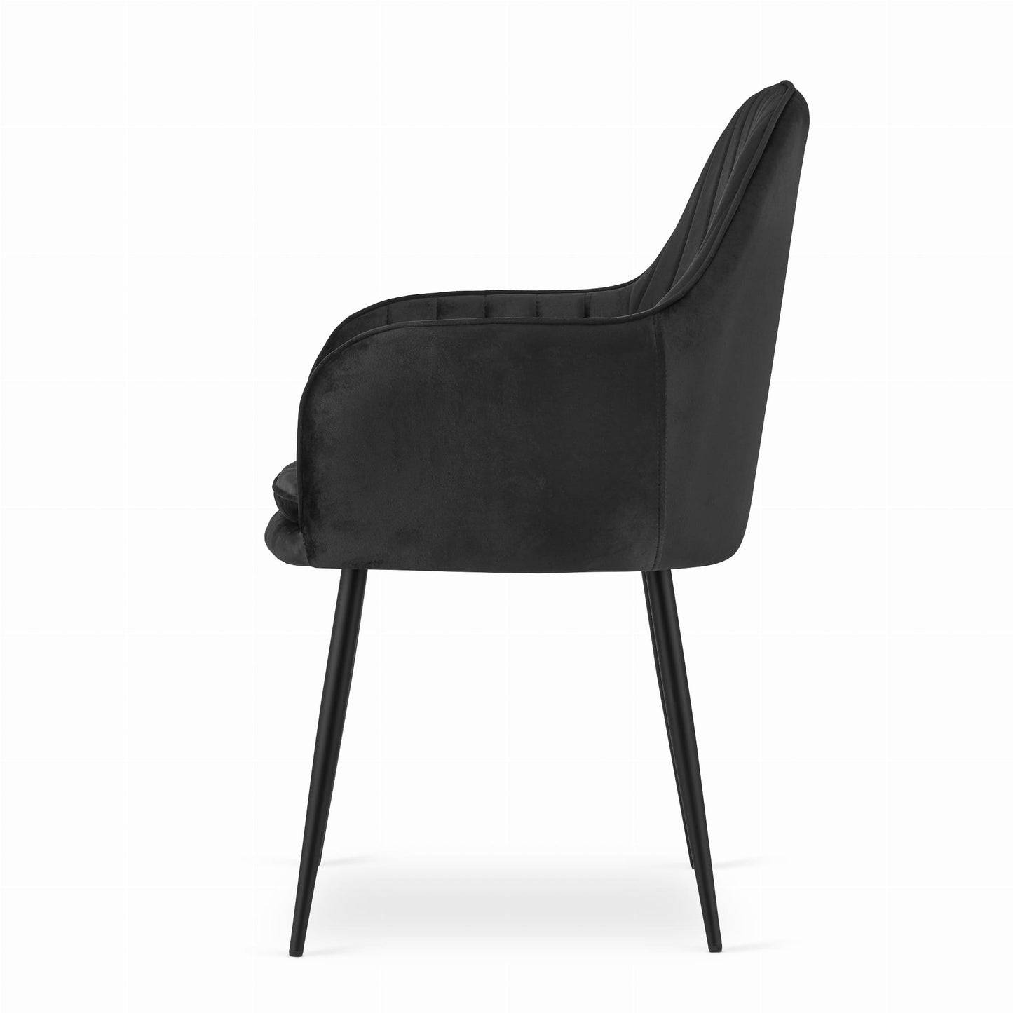 Chaise de salle à manger, chaise de cuisine, chaise de bureau, siège en velours avec pieds en métal noir, charge de siège de 120 kg, chaise de bureau confortable, pieds noirs