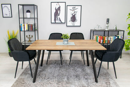 Chaise de salle à manger, chaise de cuisine, chaise de bureau, siège en velours avec pieds en métal noir, charge de siège de 120 kg, chaise de bureau confortable, pieds noirs