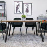 Esszimmerstuhl Küchenstuhl Bürostuhl Stuhl Sitzmaterial aus Samt mit schwarzen Metallbeinen, 120 kg Sitzlast Bequem Home Office Stuhl, schwarze Beine