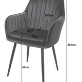 Esszimmerstuhl Küchenstuhl Bürostuhl Stuhl Sitzmaterial aus Samt mit schwarzen Metallbeinen, 120 kg Sitzlast Bequem Home Office Stuhl, schwarze Beine