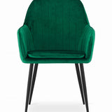 Esszimmerstuhl Küchenstuhl Bürostuhl Stuhl Sitzmaterial aus Samt mit schwarzen Metallbeinen, 120 kg Sitzlast Bequem Home Office Stuhl, schwarze Beine