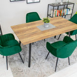 Esszimmerstuhl Küchenstuhl Bürostuhl Stuhl Sitzmaterial aus Samt mit schwarzen Metallbeinen, 120 kg Sitzlast Bequem Home Office Stuhl, schwarze Beine