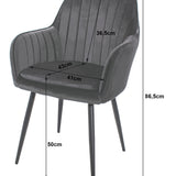 Esszimmerstuhl Küchenstuhl Bürostuhl Stuhl Sitzmaterial aus Samt mit schwarzen Metallbeinen, 120 kg Sitzlast Bequem Home Office Stuhl, schwarze Beine