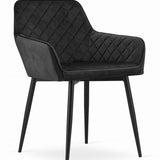 Esszimmerstuhl Küchenstuhl Bürostuhl ergonomischer Stuhl, Samt gepolstert, perfekt für Wohnzimmer, Büro, Schlafzimmer oder Esszimmer, maximale Belastung 120 kg schwarze Metallbeine
