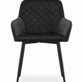 Esszimmerstuhl Küchenstuhl Bürostuhl ergonomischer Stuhl, Samt gepolstert, perfekt für Wohnzimmer, Büro, Schlafzimmer oder Esszimmer, maximale Belastung 120 kg schwarze Metallbeine
