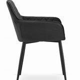 Esszimmerstuhl Küchenstuhl Bürostuhl ergonomischer Stuhl, Samt gepolstert, perfekt für Wohnzimmer, Büro, Schlafzimmer oder Esszimmer, maximale Belastung 120 kg schwarze Metallbeine