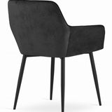 Esszimmerstuhl Küchenstuhl Bürostuhl ergonomischer Stuhl, Samt gepolstert, perfekt für Wohnzimmer, Büro, Schlafzimmer oder Esszimmer, maximale Belastung 120 kg schwarze Metallbeine