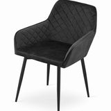Esszimmerstuhl Küchenstuhl Bürostuhl ergonomischer Stuhl, Samt gepolstert, perfekt für Wohnzimmer, Büro, Schlafzimmer oder Esszimmer, maximale Belastung 120 kg schwarze Metallbeine