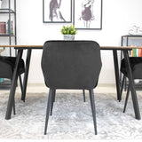 Esszimmerstuhl Küchenstuhl Bürostuhl ergonomischer Stuhl, Samt gepolstert, perfekt für Wohnzimmer, Büro, Schlafzimmer oder Esszimmer, maximale Belastung 120 kg schwarze Metallbeine