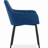 Esszimmerstuhl Küchenstuhl Bürostuhl ergonomischer Stuhl, Samt gepolstert, perfekt für Wohnzimmer, Büro, Schlafzimmer oder Esszimmer, maximale Belastung 120 kg schwarze Metallbeine
