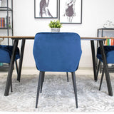 Esszimmerstuhl Küchenstuhl Bürostuhl ergonomischer Stuhl, Samt gepolstert, perfekt für Wohnzimmer, Büro, Schlafzimmer oder Esszimmer, maximale Belastung 120 kg schwarze Metallbeine