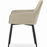 Esszimmerstuhl Küchenstuhl Bürostuhl ergonomischer Stuhl, Samt gepolstert, perfekt für Wohnzimmer, Büro, Schlafzimmer oder Esszimmer, maximale Belastung 120 kg schwarze Metallbeine