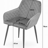Esszimmerstuhl Küchenstuhl Bürostuhl ergonomischer Stuhl, Samt gepolstert, perfekt für Wohnzimmer, Büro, Schlafzimmer oder Esszimmer, maximale Belastung 120 kg schwarze Metallbeine