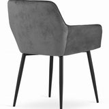 Esszimmerstuhl Küchenstuhl Bürostuhl ergonomischer Stuhl, Samt gepolstert, perfekt für Wohnzimmer, Büro, Schlafzimmer oder Esszimmer, maximale Belastung 120 kg schwarze Metallbeine
