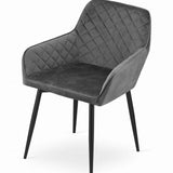 Esszimmerstuhl Küchenstuhl Bürostuhl ergonomischer Stuhl, Samt gepolstert, perfekt für Wohnzimmer, Büro, Schlafzimmer oder Esszimmer, maximale Belastung 120 kg schwarze Metallbeine