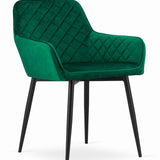 Esszimmerstuhl Küchenstuhl Bürostuhl ergonomischer Stuhl, Samt gepolstert, perfekt für Wohnzimmer, Büro, Schlafzimmer oder Esszimmer, maximale Belastung 120 kg schwarze Metallbeine