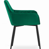 Esszimmerstuhl Küchenstuhl Bürostuhl ergonomischer Stuhl, Samt gepolstert, perfekt für Wohnzimmer, Büro, Schlafzimmer oder Esszimmer, maximale Belastung 120 kg schwarze Metallbeine