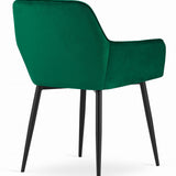 Esszimmerstuhl Küchenstuhl Bürostuhl ergonomischer Stuhl, Samt gepolstert, perfekt für Wohnzimmer, Büro, Schlafzimmer oder Esszimmer, maximale Belastung 120 kg schwarze Metallbeine