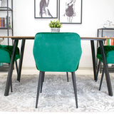 Esszimmerstuhl Küchenstuhl Bürostuhl ergonomischer Stuhl, Samt gepolstert, perfekt für Wohnzimmer, Büro, Schlafzimmer oder Esszimmer, maximale Belastung 120 kg schwarze Metallbeine