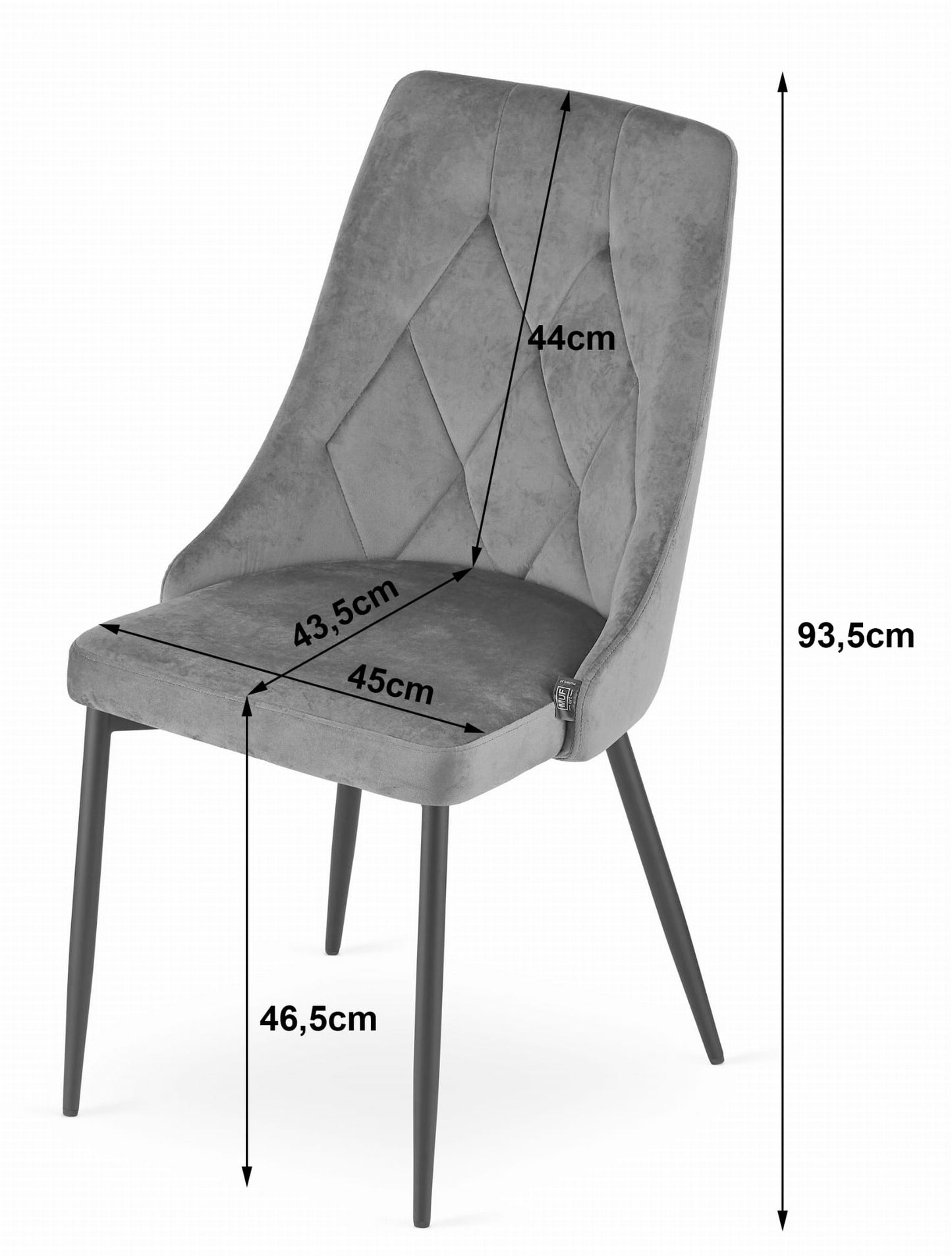 Chaise de salle à manger, chaise de cuisine, chaise de bureau, pieds rembourrés et en métal, parfaite pour le salon, le bureau à domicile, le bureau et la chambre, charge maximale 120 kg