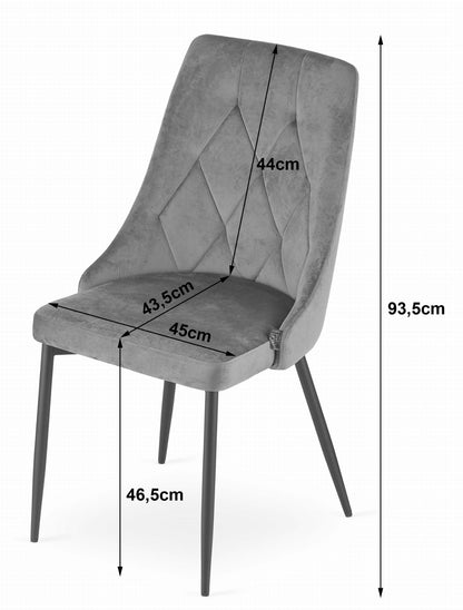 Chaise de salle à manger, chaise de cuisine, chaise de bureau, pieds rembourrés et en métal, parfaite pour le salon, le bureau à domicile, le bureau et la chambre, charge maximale 120 kg