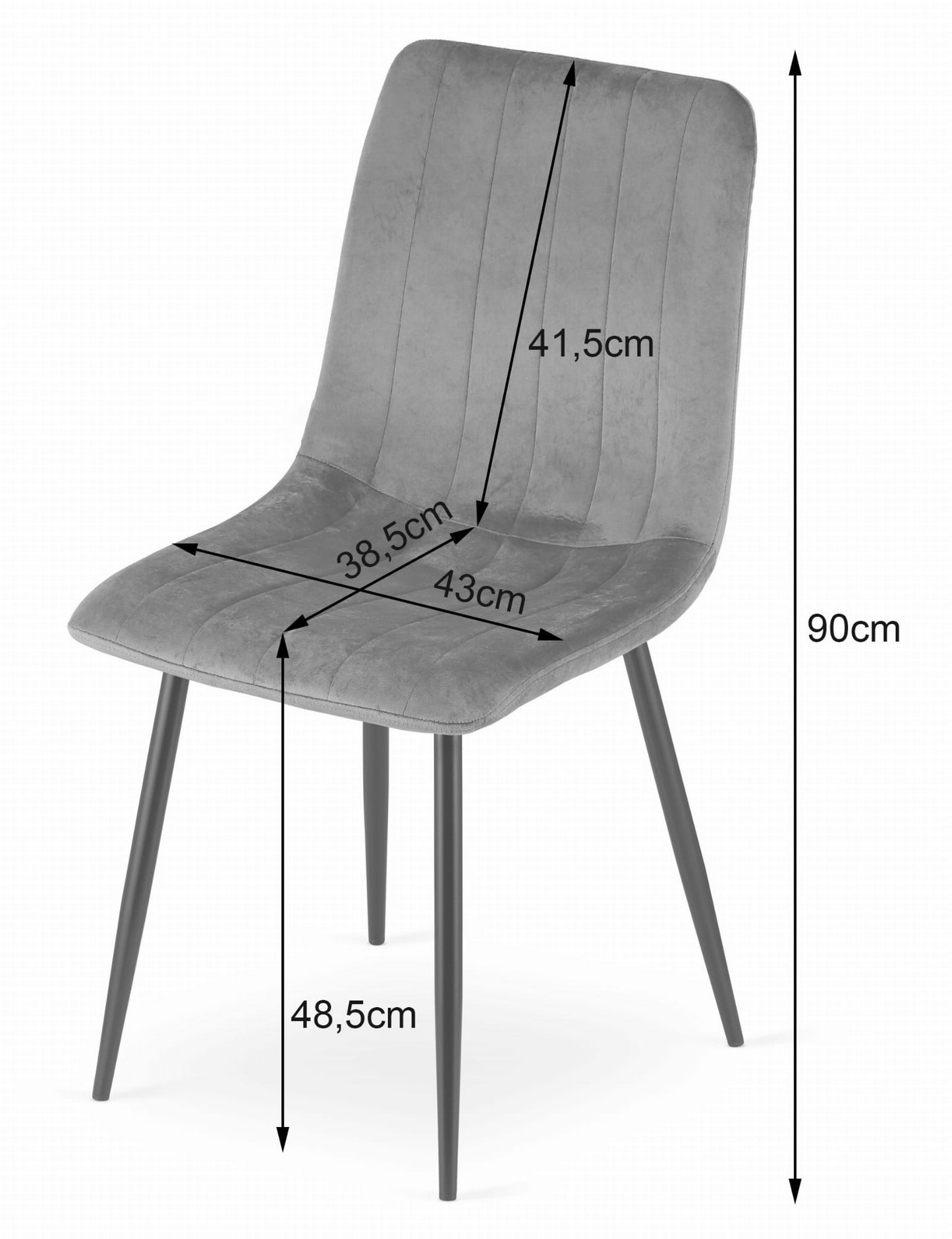 Ensemble de 1, 2 ou 4 chaises tapissées, chaises de salle à manger, chaises de salon, tapissées, disponible en plusieurs coloris