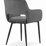 Chaise rembourrée, chaise de salle à manger, chaise de salon, chaise ergonomique matelassée avec revêtement en velours et structure en métal - parfaite pour le salon, le bureau, la chambre à coucher, la salle à manger