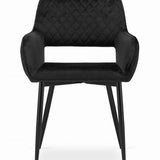 Chaise rembourrée, chaise de salle à manger, chaise de salon, chaise ergonomique matelassée avec revêtement en velours et structure en métal - parfaite pour le salon, le bureau, la chambre à coucher, la salle à manger