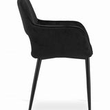 Chaise rembourrée, chaise de salle à manger, chaise de salon, chaise ergonomique matelassée avec revêtement en velours et structure en métal - parfaite pour le salon, le bureau, la chambre à coucher, la salle à manger