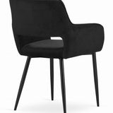 Chaise rembourrée, chaise de salle à manger, chaise de salon, chaise ergonomique matelassée avec revêtement en velours et structure en métal - parfaite pour le salon, le bureau, la chambre à coucher, la salle à manger