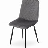 Esszimmerstuhl Wohnzimmerstuhl Stuhl mit Velours-Sitz mit schwarzen Metallbeinen, ergonomisch, ideal für Wohnzimmer, Büro, Schlafzimmer oder Esszimmer, maximale Belastung: 120 kg