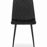 Esszimmerstuhl Wohnzimmerstuhl Stuhl mit Velours-Sitz mit schwarzen Metallbeinen, ergonomisch, ideal für Wohnzimmer, Büro, Schlafzimmer oder Esszimmer, maximale Belastung: 120 kg